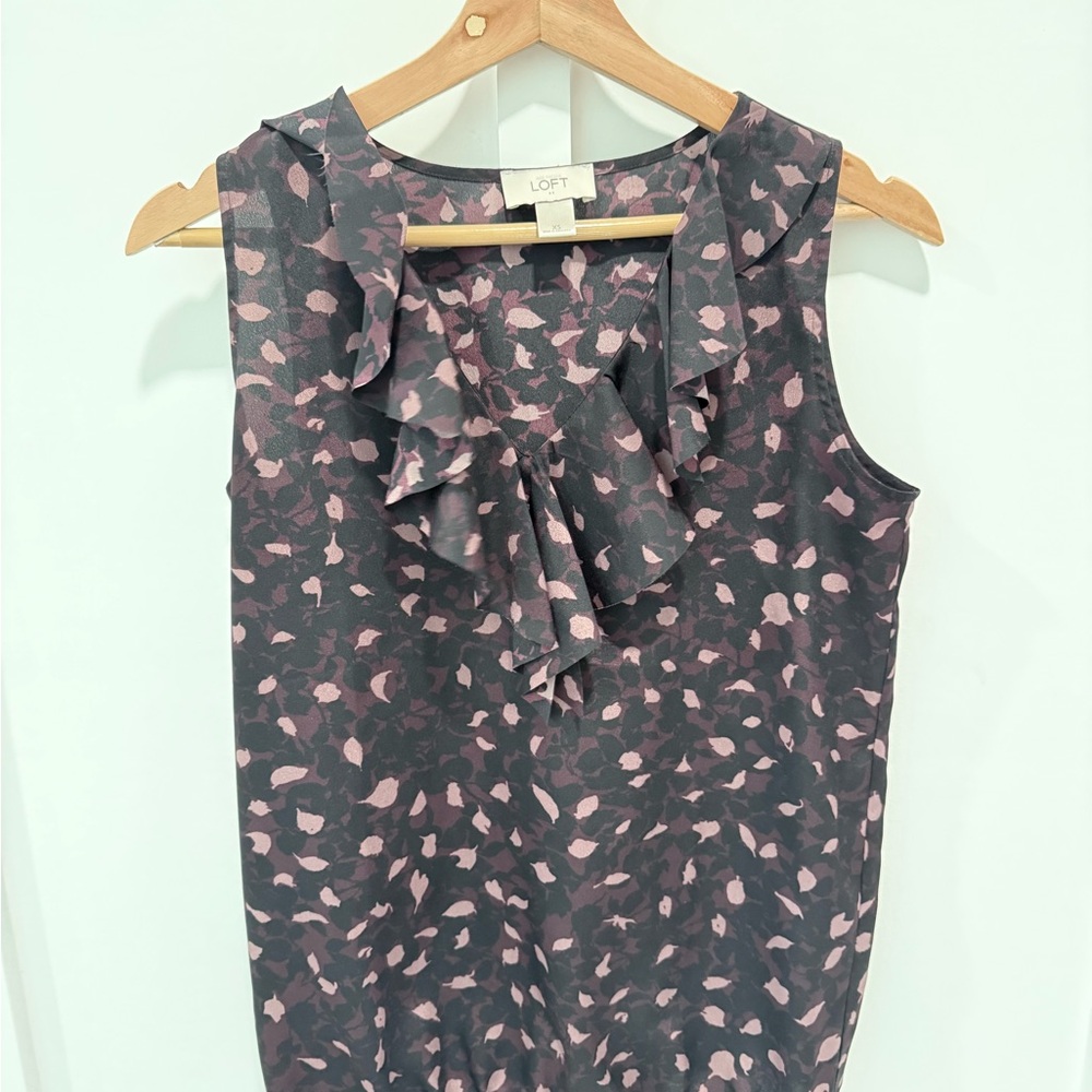 LOFT Purple and Black Tank Top